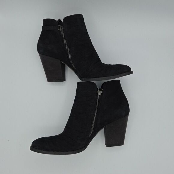 PAUL GREEN Size 7.5 MALIBU Green Nubuck Ankle Boots 5 EU  Paul Green Malibu Sliced Zip Bootie Black Suede Chunky Heel UK Sz 6 (US 8.5)